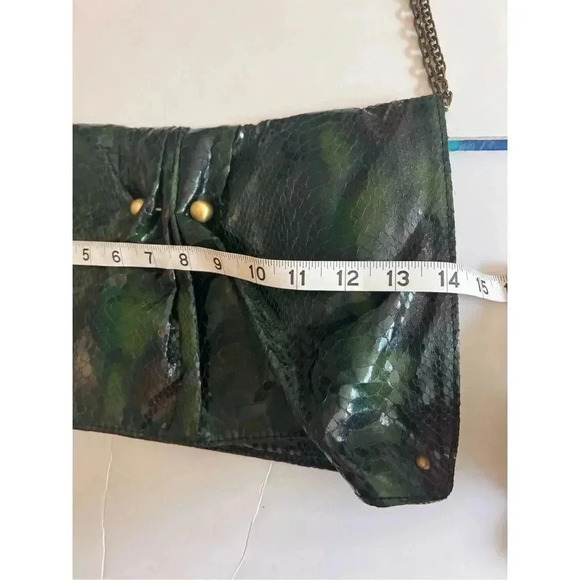Vintage Deena & Ozzy Snakeskin Print Leather Small Handbag Clutch Wallet - Picture 11 of 11